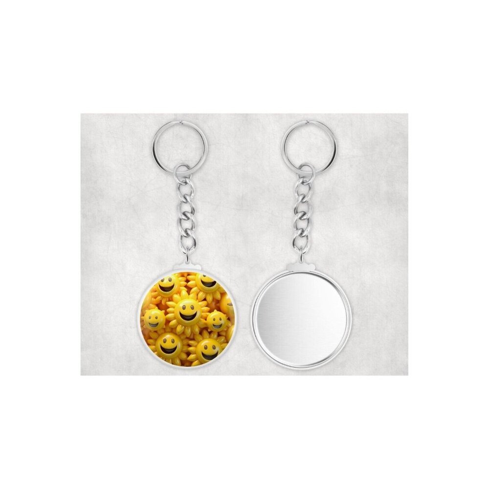Smiley Face Sunshine    -  ROUND BUTTON KEY CHAIN